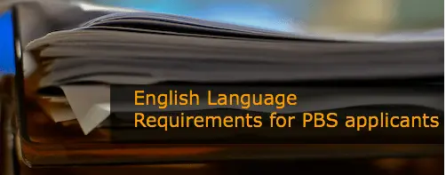 English Language Requirements for PBS Applications