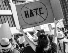 Anti hate protest - human rights claims