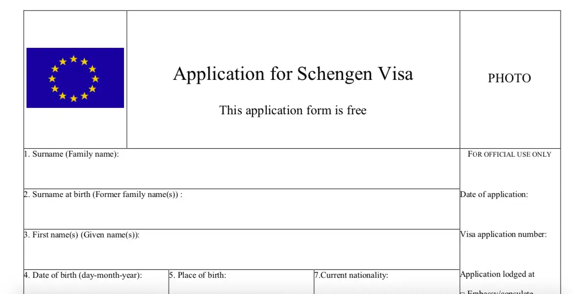 Spain visa application