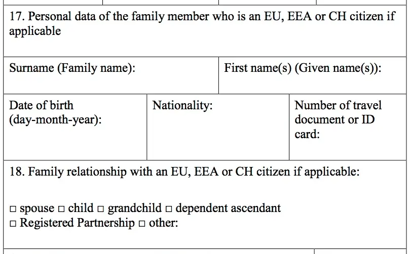 schengen visa application form