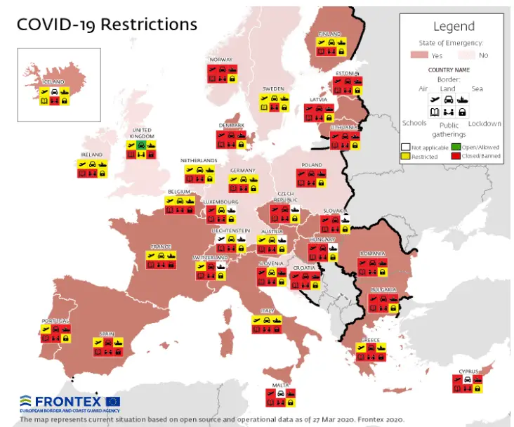 new travel restrictions in europe