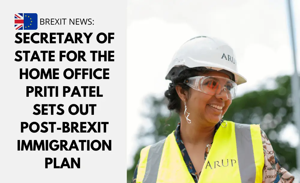 Secretary Of State For The Home Office Priti Patel Sets Out Post